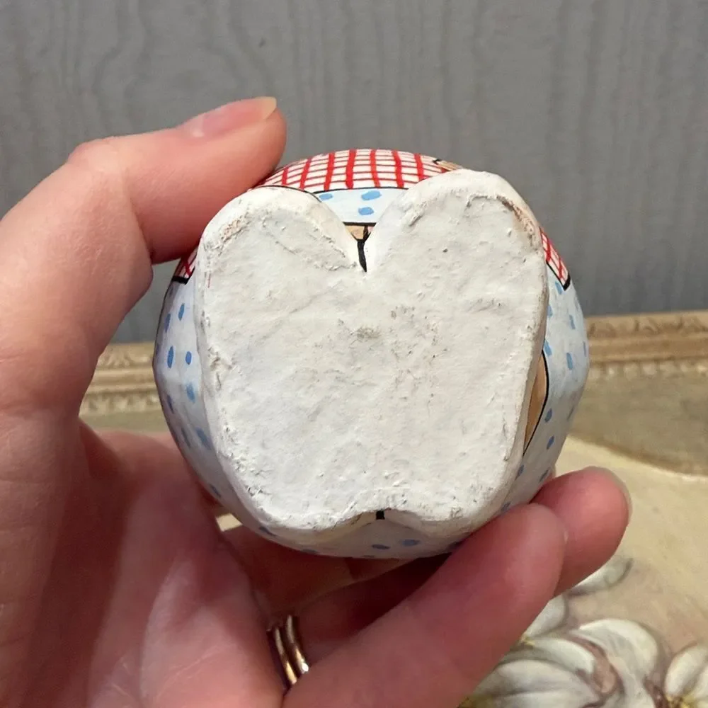 Vintage Baker Koala Bear Ornament Round Belly Papier Mache Hand Crafted Bakery